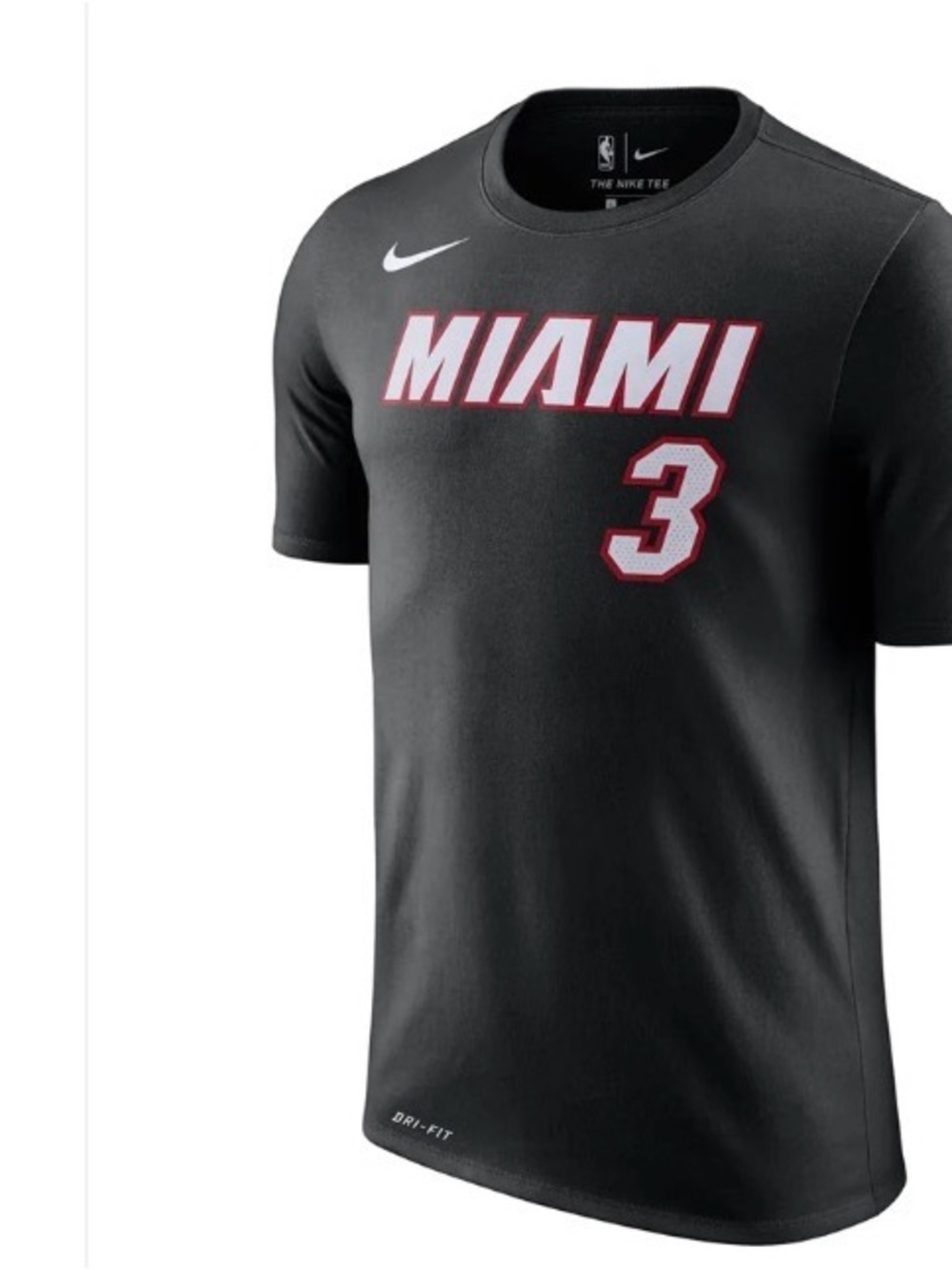 NBA Mens Dwayne Wade #3 Black Basketball Tee NWOT SZ Large